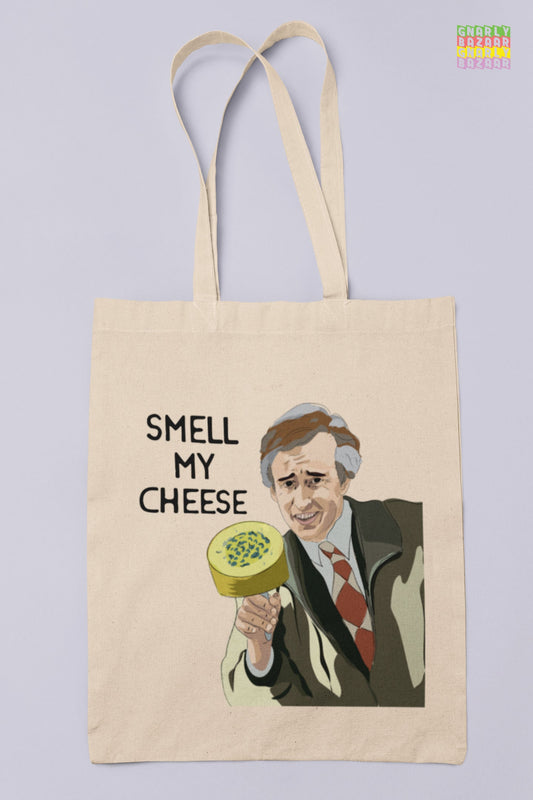 Alan Partridge Smell My Cheese Tote Bag Funny Small Gift Eco Shopping Bag Secret Santa Christmas