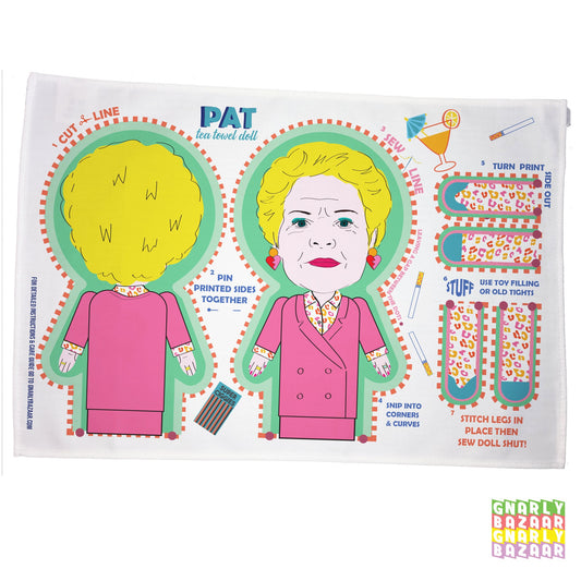 Eastenders Pat Butcher Tea Towel Doll Art Print Funny Sewing Gift