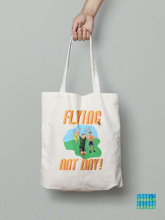 Flying Ant Day Funny Tote Bag Funny Gift Anniversary Romantic Boyfriend Girlfriend Eco Shopper