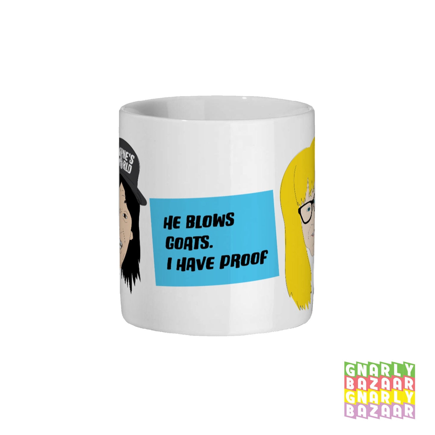 Waynes World He Blows Goats! 90s cult movie Quote Mug Funny Gift Coffee Novelty Present