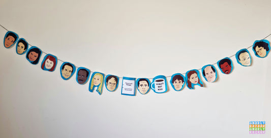 The Office TV Show Felt Bunting Garland Funny Party Decoration Room Decor