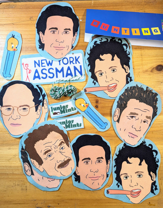 Seinfeld Jerry George Costanza Kramer Elaine 90s Sitcom TV Show Felt Bunting Garland Funny Party Decoration Room Decor